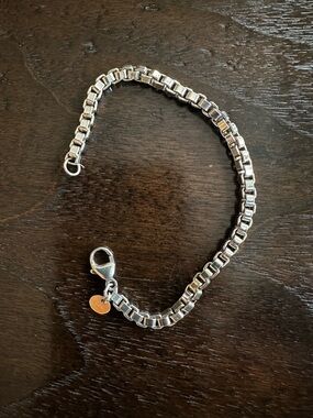 Tiffany & Co. Sterling Silver Venetian Link Bracelet with Lobster Clasp